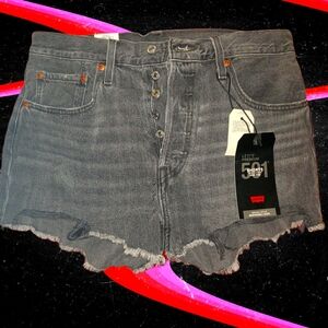Levi's Women's 501 Original Shorts High Rise Button Fly Gray Jean Shorts Size 31